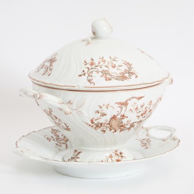 Lot 138 - Transfer Decorated Porcelain Tureen and Stand