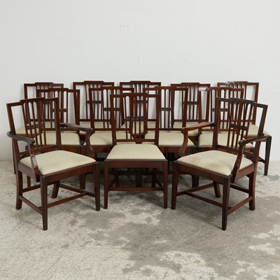 Lot 233 - Set of Twelve George III Style Mahogany Dining Chairs