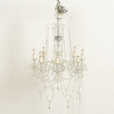 Lot 216 - George III Style Cut Glass Eight Light Chandelier