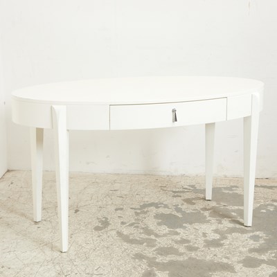 Lot 170 - White Lacquered Oval Dressing Table
