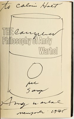 Lot 397A - The Philosophy of Andy Warhol, inscribed by Warhol to the owner of Serendipity 3