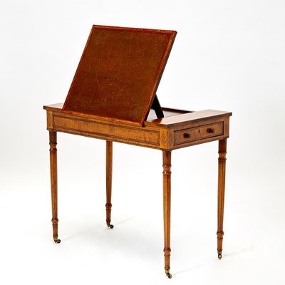 Lot 562 - Late George III Inlaid Satinwood Ratchet Top Writing Table