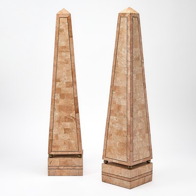 Lot 300 - Pair of Marble Veneered Obelisks