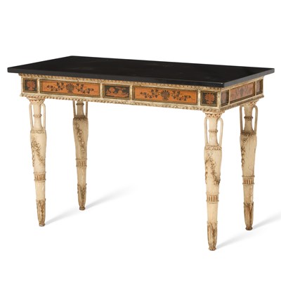Lot 299 - Continental Marble Top Painted Console Table