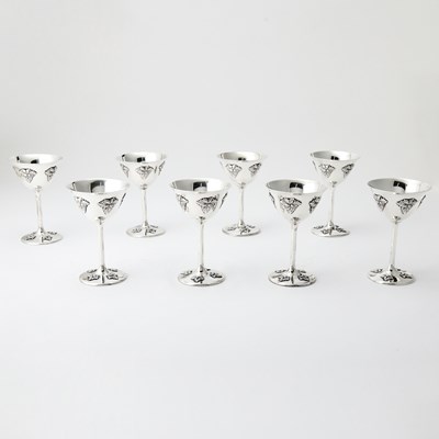 Lot 51 - Set of Eight English Sterling Silver Goblets