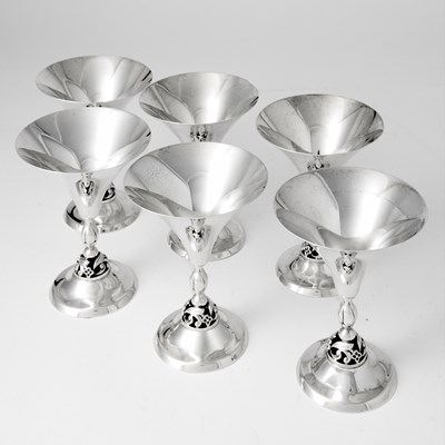 Lot 891 - Set of Six American Sterling Silver Champagne Coupes