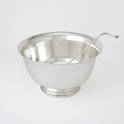 Lot 892 - American Sterling Silver Revere Form Punch Bowl and Ladle