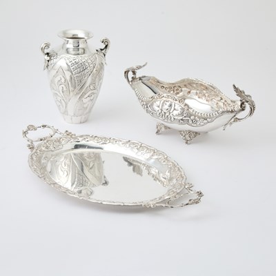 Lot 894 - Group of Greek Sterling Silver Table Articles