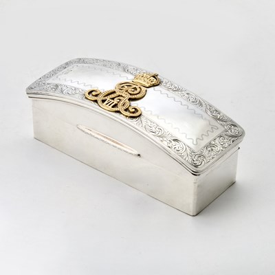 Lot 120 - English Sterling Silver Officer's Belt Pouch Mounted as a Cigarette Box