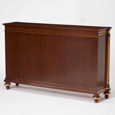 Lot 307 - Pair of Regency Style Parcel-Gilt Mahogany Bookcases