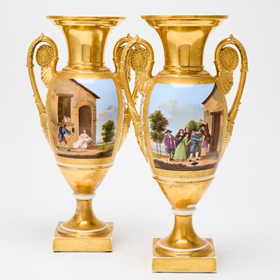 Lot Pair of Paris Porcelain Vases