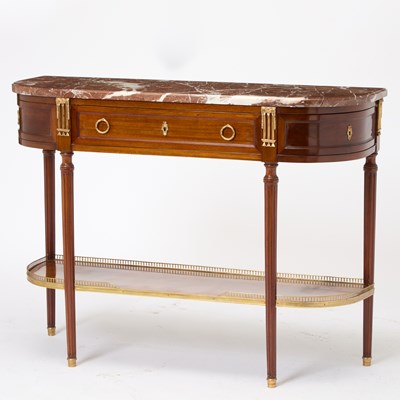 Lot Louis XVI Style Gilt-Bronze Mounted Mahogany Console Desserte