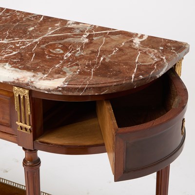 Lot 318 - Louis XVI Style Gilt-Bronze Mounted Mahogany Console Desserte