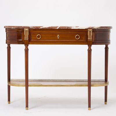 Lot 318 - Louis XVI Style Gilt-Bronze Mounted Mahogany Console Desserte