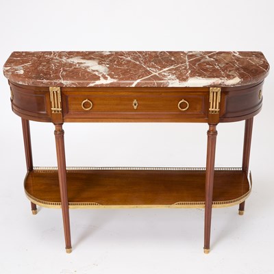 Lot 318 - Louis XVI Style Gilt-Bronze Mounted Mahogany Console Desserte