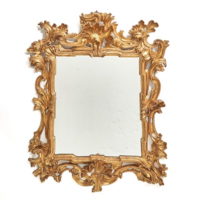 Lot 321 - Italian Baroque Style Carved Giltwood Mirror