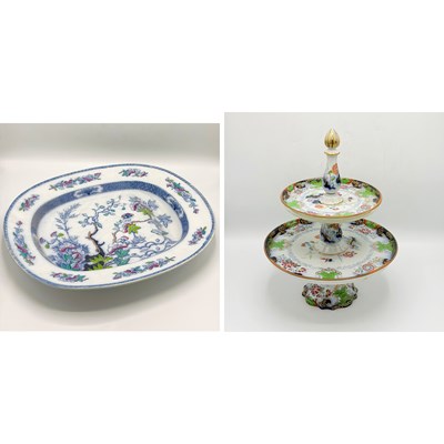 Lot 1166 - Two Transfer-decorated Ironstone Serving Pieces