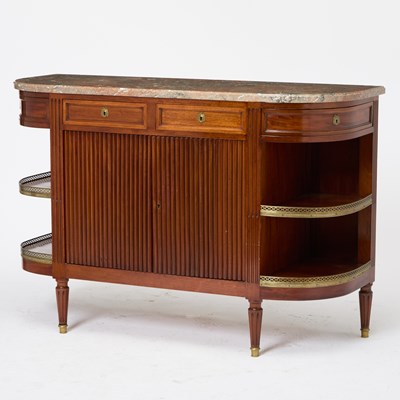 Lot 247 - Louis XVI Style Marble Top Mahogany Console Desserte