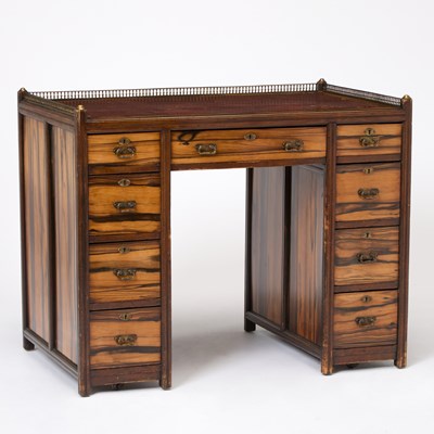 Lot 110 - Victorian Leather Mounted Calamander Desk