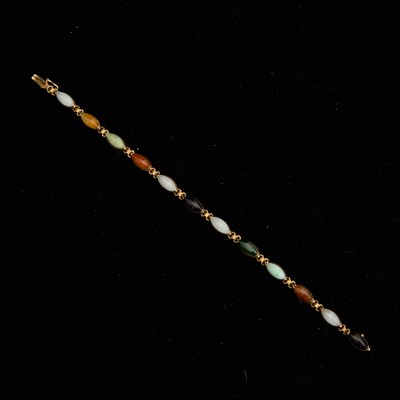 Lot 204 - 14KT Gold Hardstone Bracelet