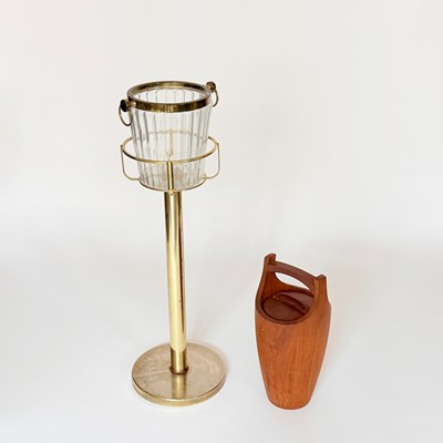 Lot 1129 - Brass-mounted Crystal Wine Cooler on Stand