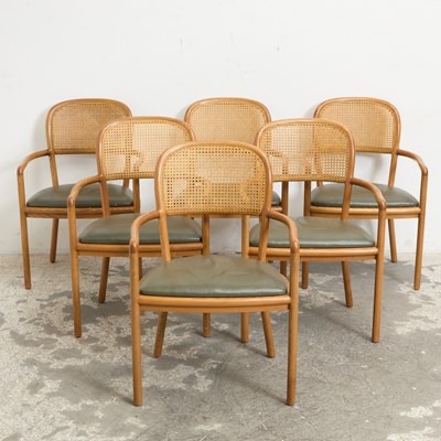 Lot 169 - Set of Six Blonde Wood Dining Chairs