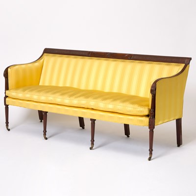 Lot 153 - Federal Carved Mahogany Upholstered Sofa