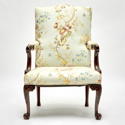 Lot 548 - George III Carved Mahogany Library Armchair