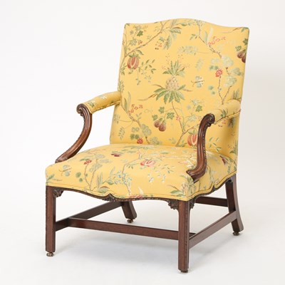 Lot 550 - George III Mahogany Library Open Armchair
