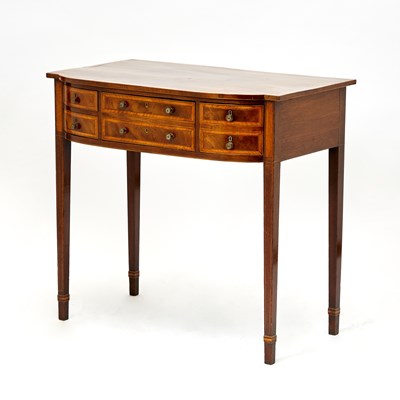 Lot 561 - George III Satinwood inlaid Mahogany Three-Drawer Serving Table