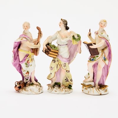 Lot Group of Three Meissen Porcelain Figures