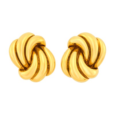 Lot 2 - David Webb Pair of Fluted Gold Earclips