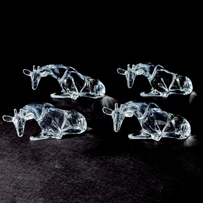 Lot 845 - Four Baccarat and Loet Vanderveen Glass Recumbent Giraffes