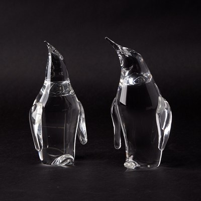 Lot 181 - Pair of Steuben Glass Penguins