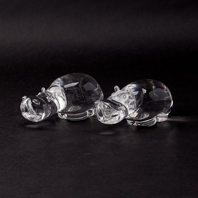 Lot 847 - Two Steuben Glass Hippos