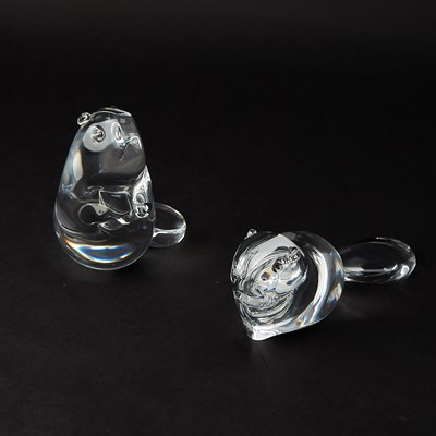 Lot 182 - Pair of Steuben Beavers