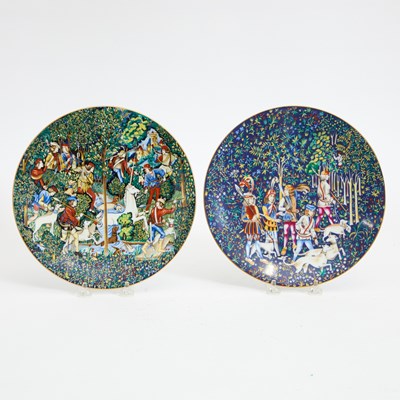Lot 121 - Two Limoges Chase of The Unicorn Porcelain Plates