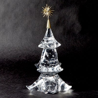 Lot 185 - Steuben 18K Gold-Mounted Glass Christmas Tree