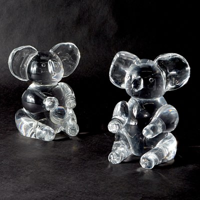 Lot 187 - Pair of Steuben Glass Koalas