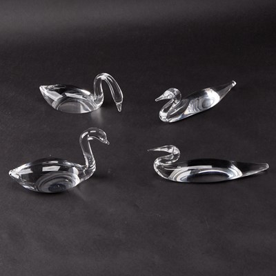 Lot 190 - Group of Four Steuben Glass Water Birds