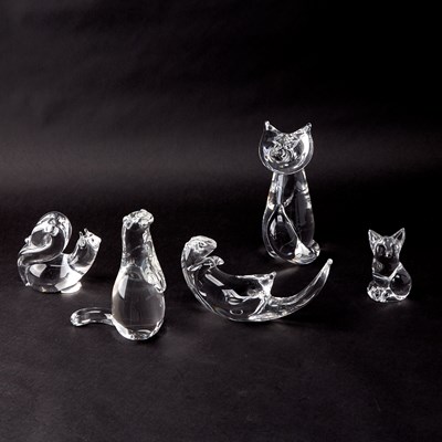 Lot 193 - Group of Five Steuben Animals