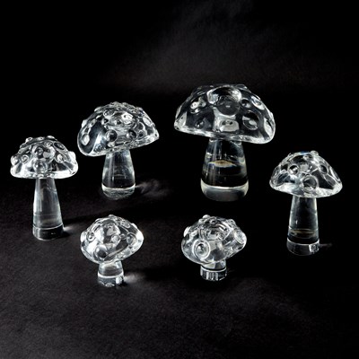 Lot 855 - Set of Six Steuben Mushrooms