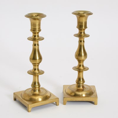 Lot 127 - Pair of Brass Candlesticks