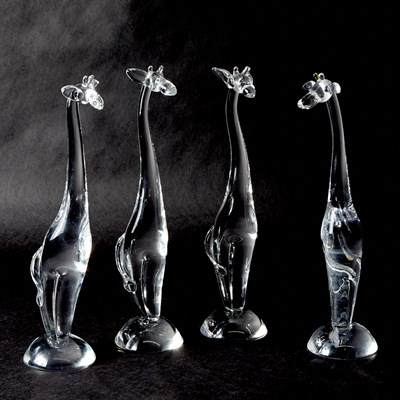 Lot 857 - Set of Four Steuben Glass Giraffes