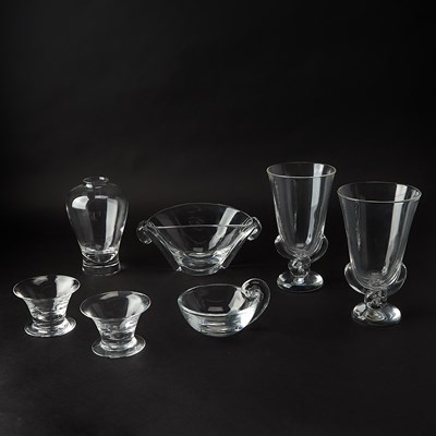 Lot 860 - Seven Steuben Glass Table Articles