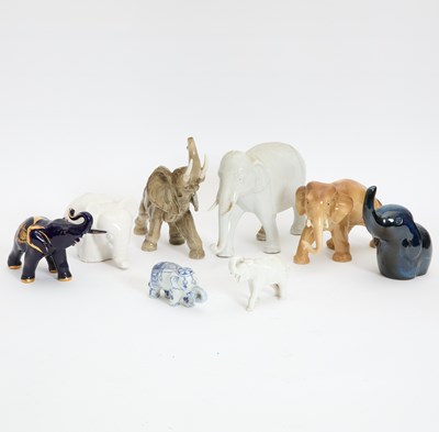 Lot 135 - Group of Eight Ceramic Elephants