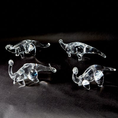 Lot Set of Four Steuben Glass Dinosaurs