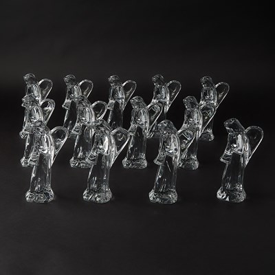 Lot 874 - Set of Thirteen Baccarat Glass Angels