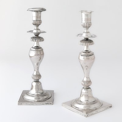 Lot 47 - Pair of Continental Silver Candlesticks