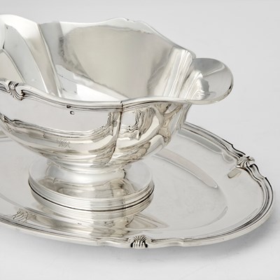 Lot 151 - Three French Silver Sauceboats on Stands